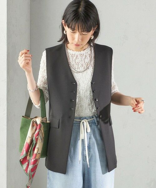 SHIPS / シップス ベスト | 〈手洗い可能〉ハイカウント ダブルクロス ジレ | 詳細9