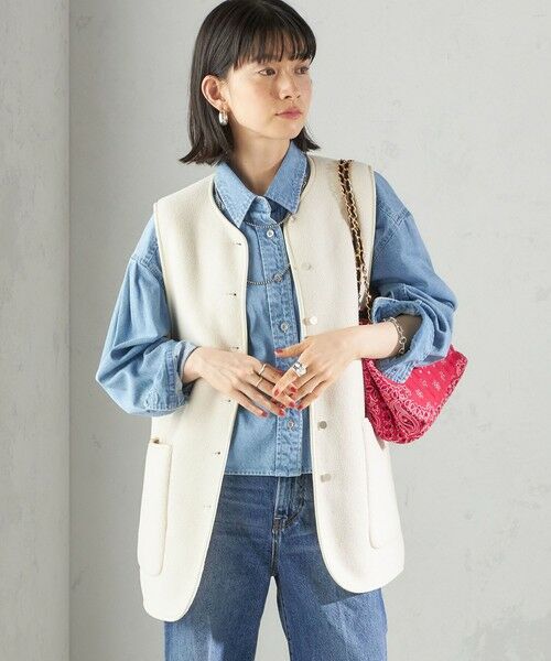 SHIPS / シップス ベスト | 〈手洗い可能〉ボア フリース リバーシブル ベスト | 詳細18