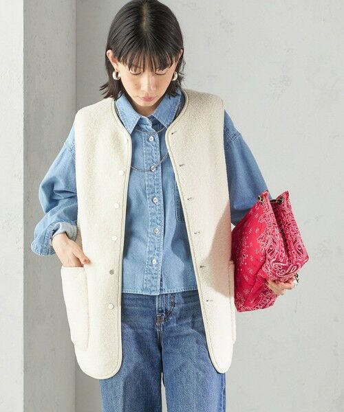 SHIPS / シップス ベスト | 〈手洗い可能〉ボア フリース リバーシブル ベスト | 詳細4