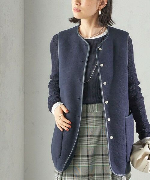 SHIPS for women/シップスウィメン 〈手洗い可能〉ボア フリース リバーシブル ベスト ネイビー ONE SIZE SHIPS for women/シップスウィメン 〈手洗い可能〉ボア フリース リバーシブル ベスト ネイビー ONE SIZE