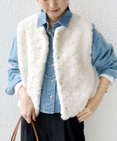 SHIPS / シップス ベスト | ランダム ファー ショート ジレ