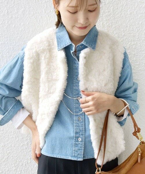 SHIPS / シップス ベスト | ランダム ファー ショート ジレ | 詳細10