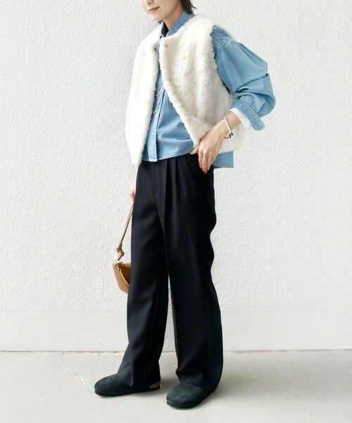 SHIPS / シップス ベスト | ランダム ファー ショート ジレ | 詳細2