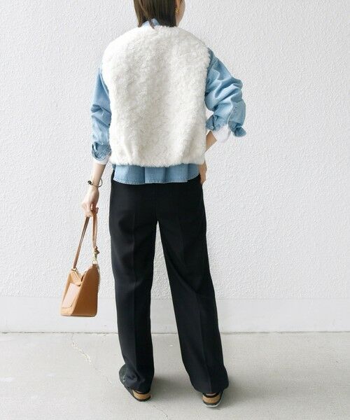 SHIPS / シップス ベスト | ランダム ファー ショート ジレ | 詳細3