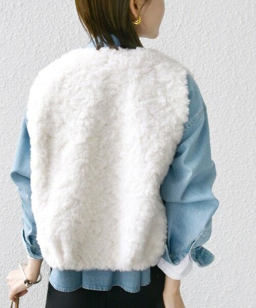 SHIPS / シップス ベスト | ランダム ファー ショート ジレ | 詳細7