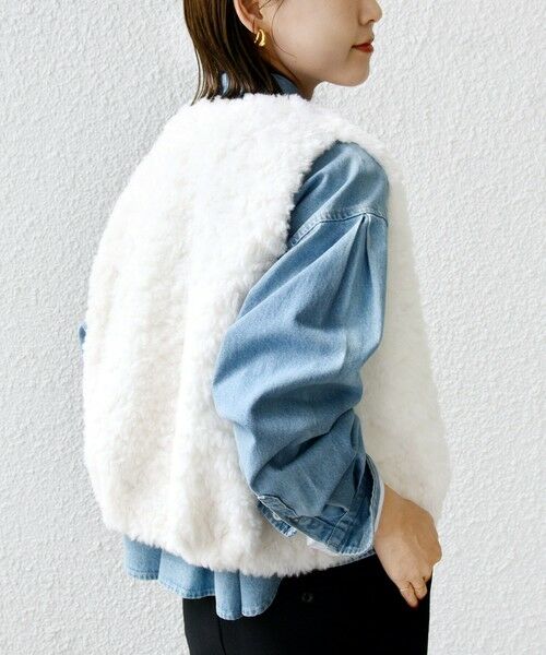 SHIPS / シップス ベスト | ランダム ファー ショート ジレ | 詳細8