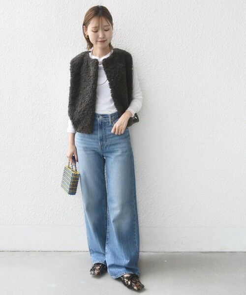 SHIPS / シップス ベスト | ランダム ファー ショート ジレ | 詳細13