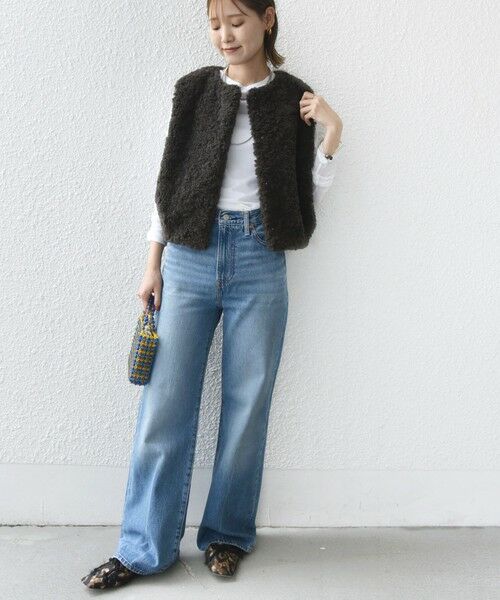 SHIPS / シップス ベスト | ランダム ファー ショート ジレ | 詳細14