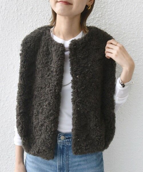 SHIPS / シップス ベスト | ランダム ファー ショート ジレ | 詳細19