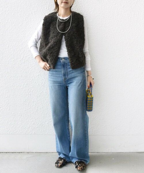 SHIPS / シップス ベスト | ランダム ファー ショート ジレ | 詳細21