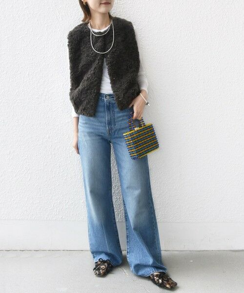 SHIPS / シップス ベスト | ランダム ファー ショート ジレ | 詳細22