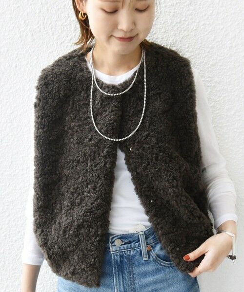 SHIPS / シップス ベスト | ランダム ファー ショート ジレ | 詳細24