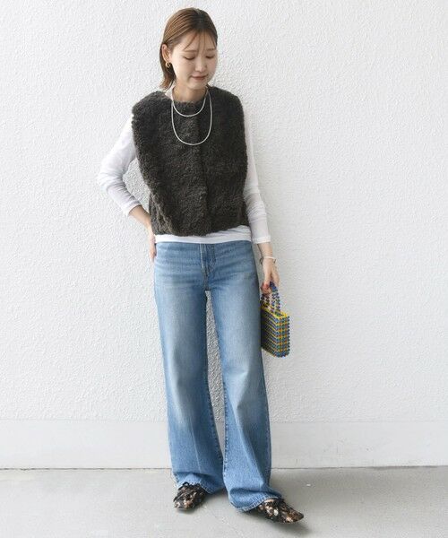 SHIPS / シップス ベスト | ランダム ファー ショート ジレ | 詳細25