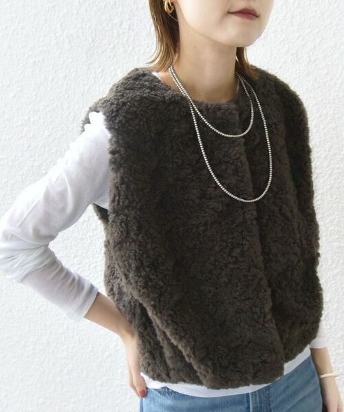 SHIPS / シップス ベスト | ランダム ファー ショート ジレ | 詳細29