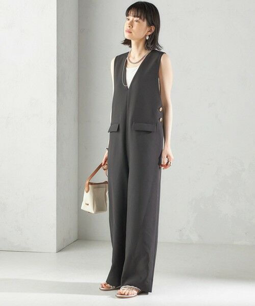 SHIPS / シップス サロペット・オールインワン | 〈手洗い可能〉ハイカウント ダブルクロス オールインワン | 詳細2