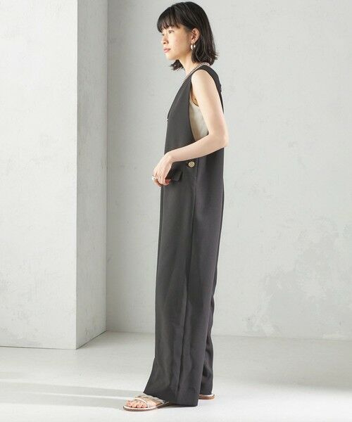 SHIPS / シップス サロペット・オールインワン | 〈手洗い可能〉ハイカウント ダブルクロス オールインワン | 詳細3