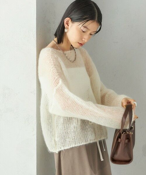 SHIPS / シップス ニット・セーター | モヘヤ メッシュ プルオーバー | 詳細14