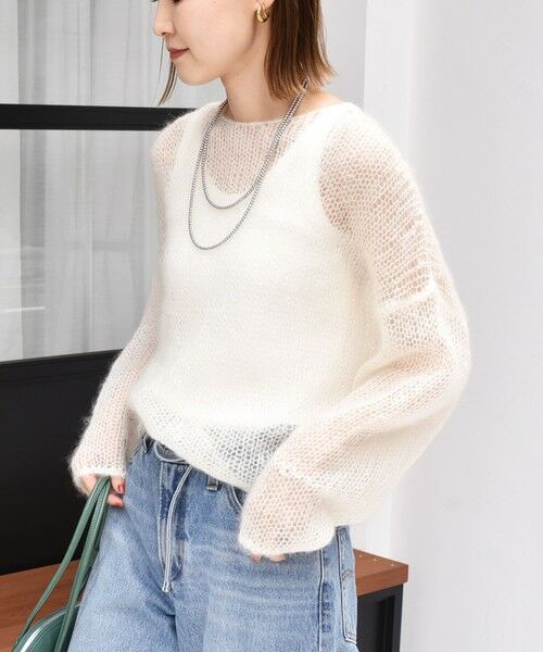 SHIPS / シップス ニット・セーター | モヘヤ メッシュ プルオーバー | 詳細5