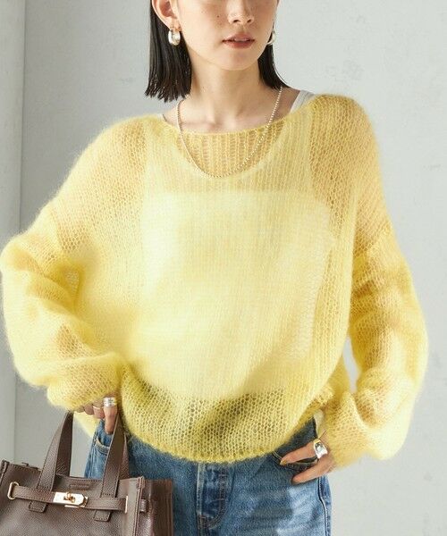 SHIPS / シップス ニット・セーター | モヘヤ メッシュ プルオーバー(イエロー)