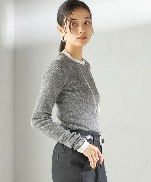 SHIPS / シップス ニット・セーター | 〈手洗い可能〉ラメ シアー リブ ニット プルオーバー | 詳細12