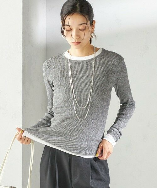 SHIPS / シップス ニット・セーター | 〈手洗い可能〉ラメ シアー リブ ニット プルオーバー | 詳細16