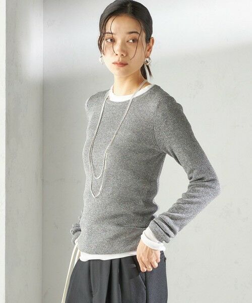 SHIPS / シップス ニット・セーター | 〈手洗い可能〉ラメ シアー リブ ニット プルオーバー | 詳細17