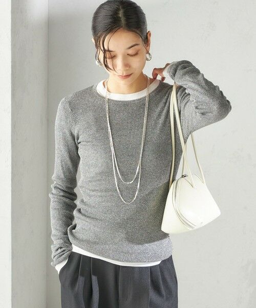 SHIPS / シップス ニット・セーター | 〈手洗い可能〉ラメ シアー リブ ニット プルオーバー | 詳細18