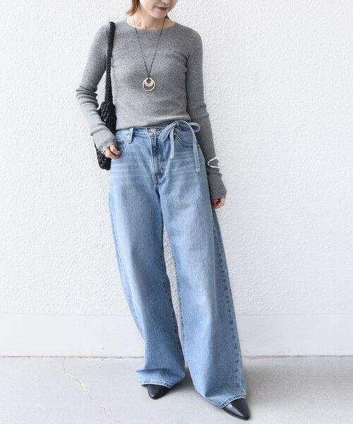 SHIPS / シップス ニット・セーター | 〈手洗い可能〉ラメ シアー リブ ニット プルオーバー | 詳細23