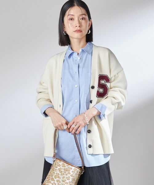 SHIPS / シップス カーディガン・ボレロ | 〈手洗い可能〉サガラ ワッペン レタード カーディガン | 詳細13