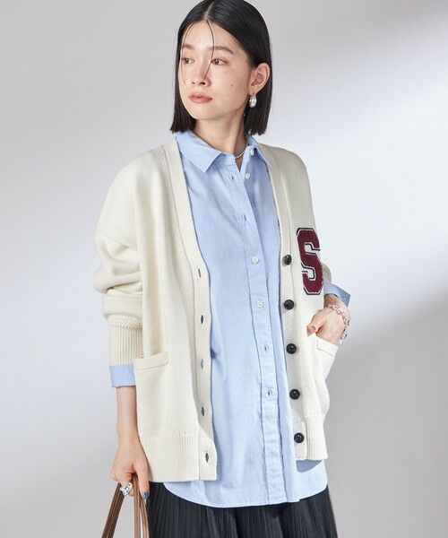 SHIPS / シップス カーディガン・ボレロ | 〈手洗い可能〉サガラ ワッペン レタード カーディガン | 詳細17