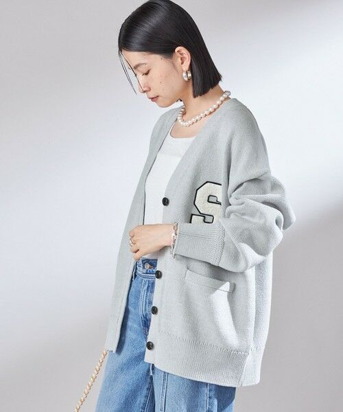 SHIPS / シップス カーディガン・ボレロ | 〈手洗い可能〉サガラ ワッペン レタード カーディガン | 詳細29