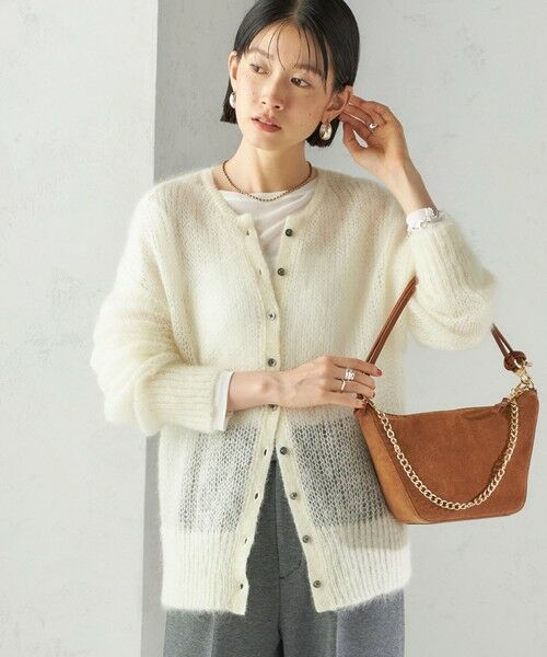 SHIPS / シップス カーディガン・ボレロ | モヘヤ クルーネック カーディガン(オフホワイト)