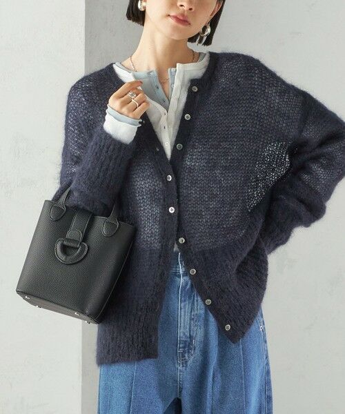 SHIPS / シップス カーディガン・ボレロ | モヘヤ クルーネック カーディガン(ネイビー)