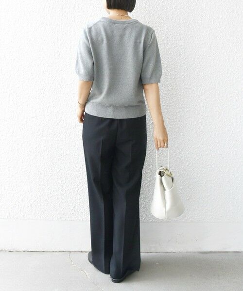 SHIPS / シップス ニット・セーター | 〈手洗い可能〉フラワー ビジュー ショート スリーブ ニット プルオーバー | 詳細3