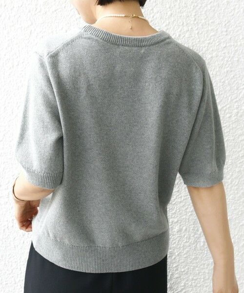 SHIPS / シップス ニット・セーター | 〈手洗い可能〉フラワー ビジュー ショート スリーブ ニット プルオーバー | 詳細7