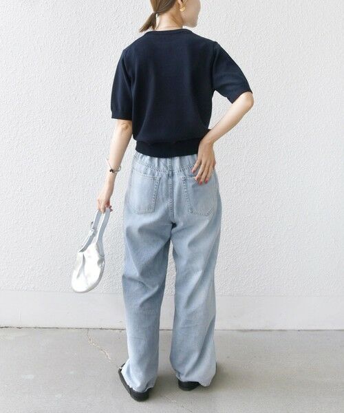 SHIPS / シップス ニット・セーター | 〈手洗い可能〉フラワー ビジュー ショート スリーブ ニット プルオーバー | 詳細19