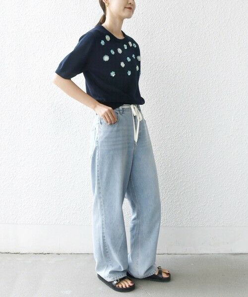 SHIPS / シップス ニット・セーター | 〈手洗い可能〉フラワー ビジュー ショート スリーブ ニット プルオーバー | 詳細20