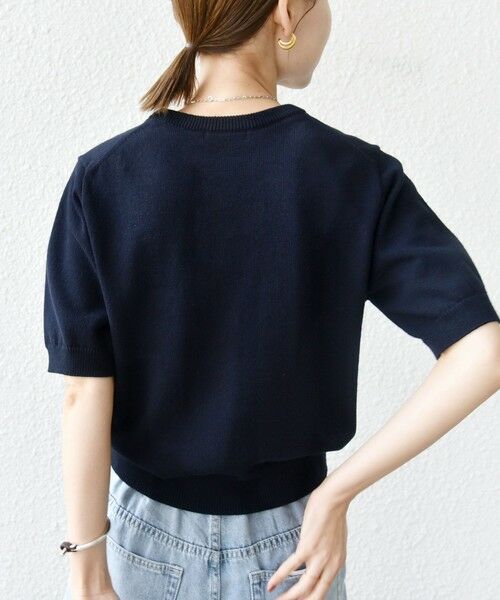 SHIPS / シップス ニット・セーター | 〈手洗い可能〉フラワー ビジュー ショート スリーブ ニット プルオーバー | 詳細22