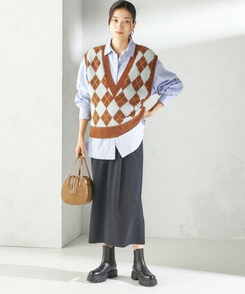 SHIPS / シップス ベスト | 〈手洗い可能〉ディープ Vネック アーガイル ベスト | 詳細1