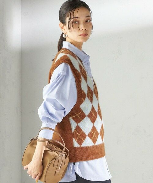 SHIPS / シップス ベスト | 〈手洗い可能〉ディープ Vネック アーガイル ベスト | 詳細11