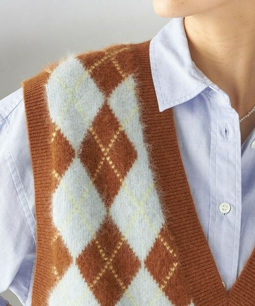 SHIPS / シップス ベスト | 〈手洗い可能〉ディープ Vネック アーガイル ベスト | 詳細14