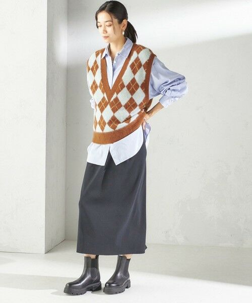 SHIPS / シップス ベスト | 〈手洗い可能〉ディープ Vネック アーガイル ベスト | 詳細2