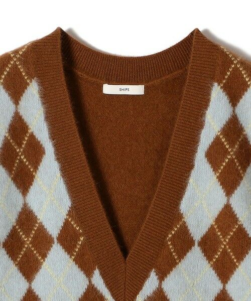 SHIPS / シップス ベスト | 〈手洗い可能〉ディープ Vネック アーガイル ベスト | 詳細17