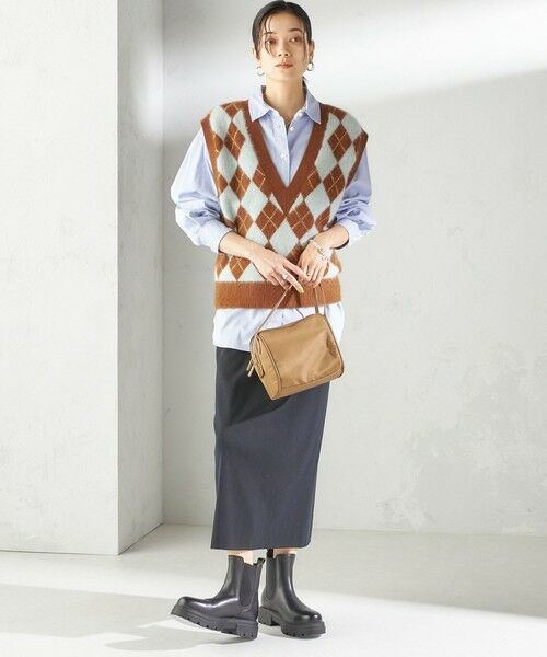 SHIPS / シップス ベスト | 〈手洗い可能〉ディープ Vネック アーガイル ベスト | 詳細6