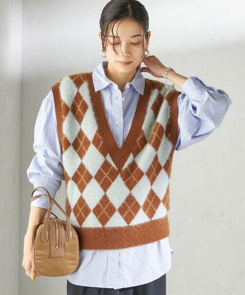 SHIPS / シップス ベスト | 〈手洗い可能〉ディープ Vネック アーガイル ベスト | 詳細7