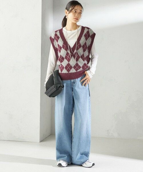 SHIPS / シップス ベスト | 〈手洗い可能〉ディープ Vネック アーガイル ベスト | 詳細21