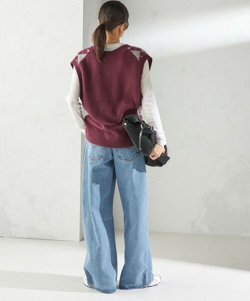 SHIPS / シップス ベスト | 〈手洗い可能〉ディープ Vネック アーガイル ベスト | 詳細23