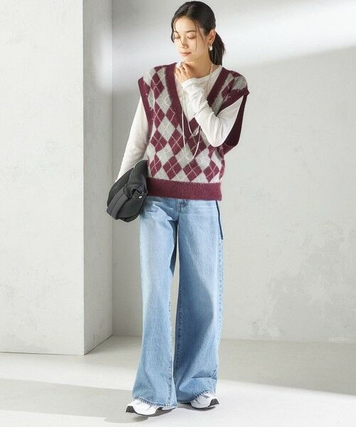 SHIPS / シップス ベスト | 〈手洗い可能〉ディープ Vネック アーガイル ベスト | 詳細26