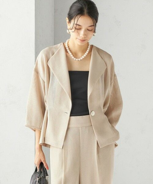 SHIPS / シップス テーラードジャケット | troisiemeCHACO:〈洗濯機可能〉メッシュ 半袖 ジャケット | 詳細24