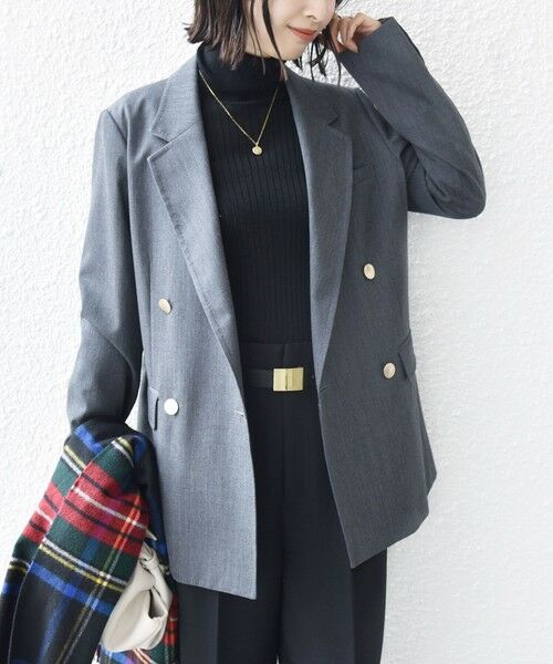 SHIPS / シップス テーラードジャケット | 《一部追加予約》ウール ギャバジン ダブル ブレスト ジャケット | 詳細17